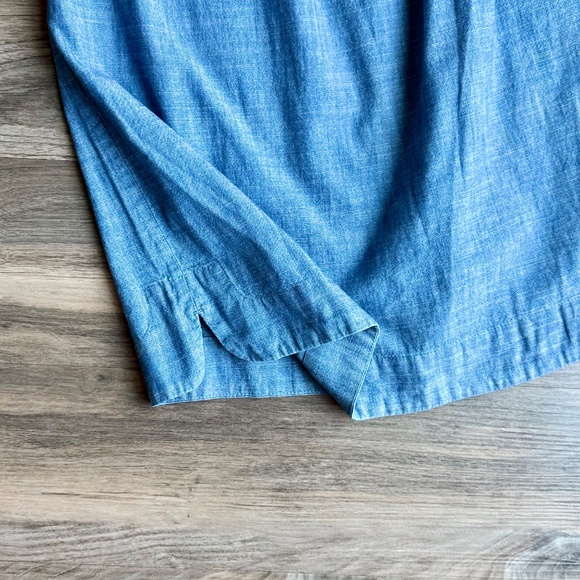 J. Crew Chambray Smocked Off-Shoulder Dress Blue Size 4 - Picture 9 of 13